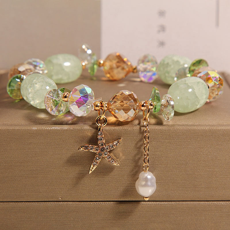 Elegant crystal Mori Style Starfish Bracelet