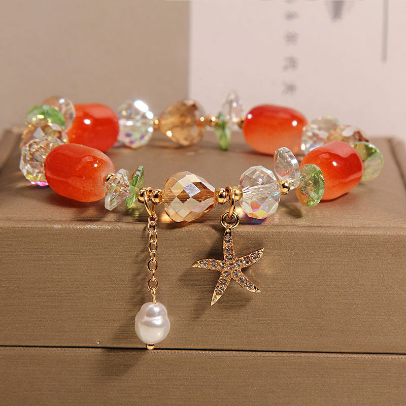 Elegant crystal Mori Style Starfish Bracelet