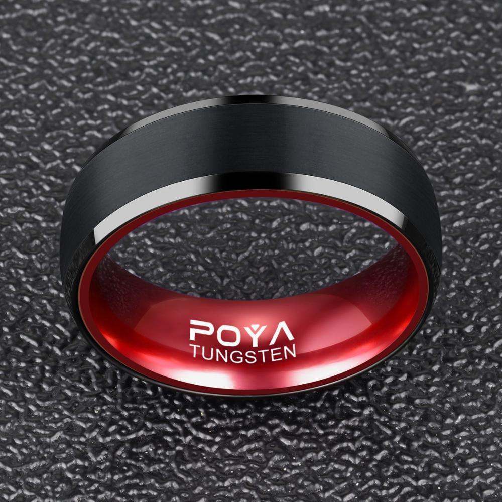 Tungsten Steel Ring Classic Red Inner Ring