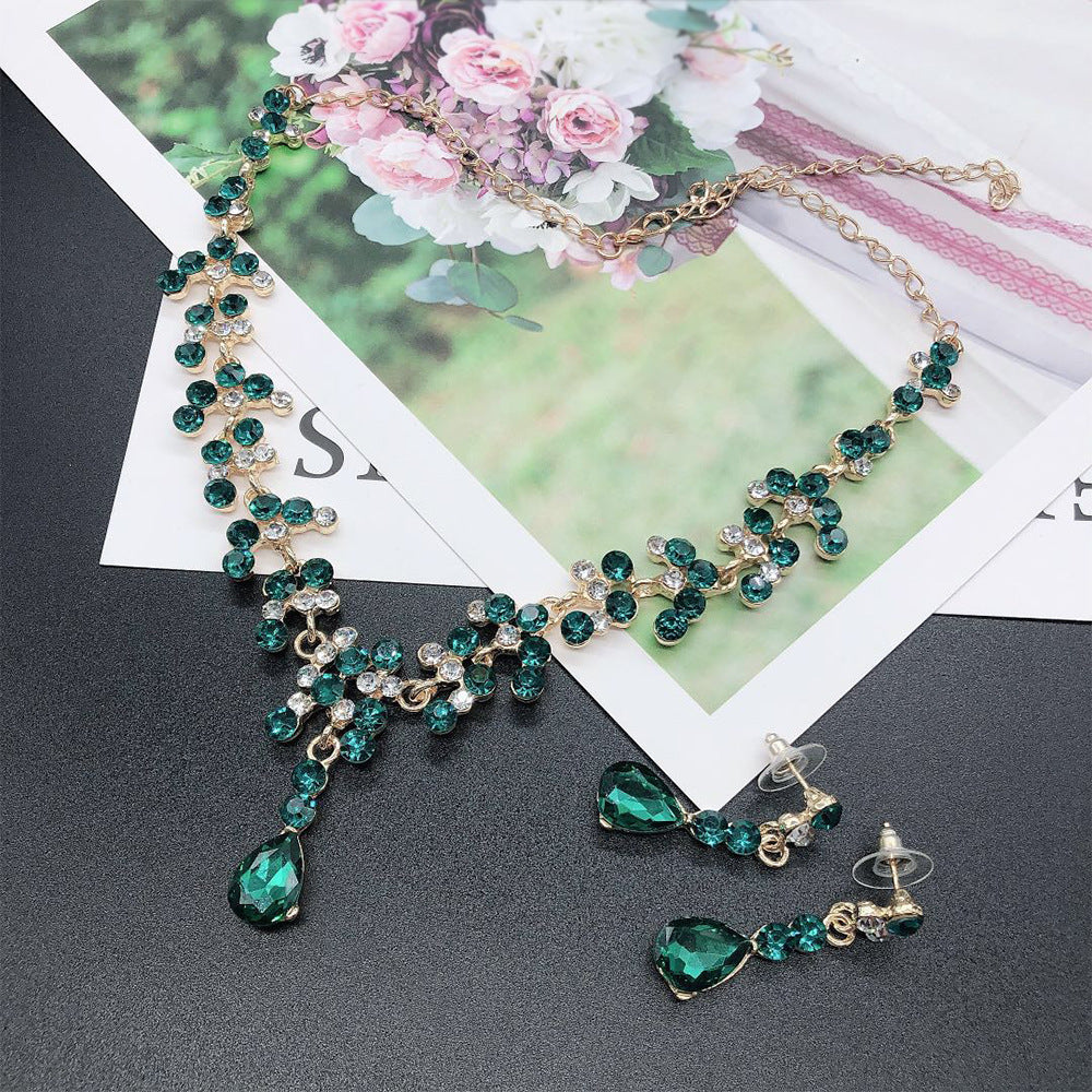 Shiny Round Water Droplets Alloy Plating Inlay Rhinestones Women's Jewelry Set