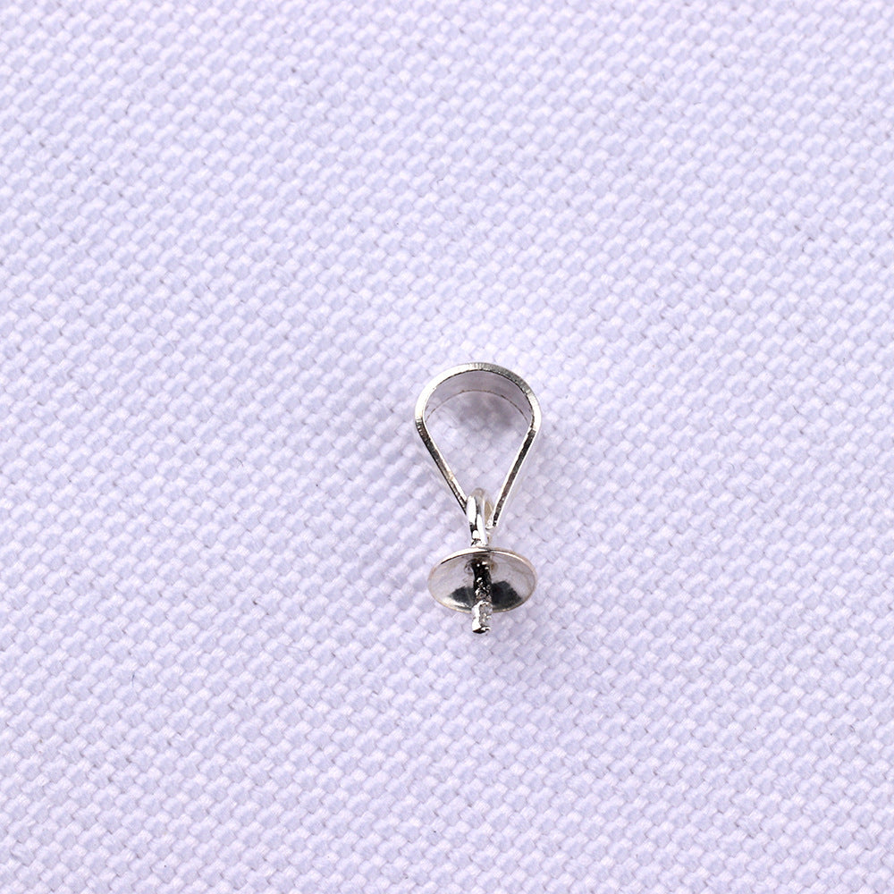 1 Piece Sterling Silver Solid Color Clipped button