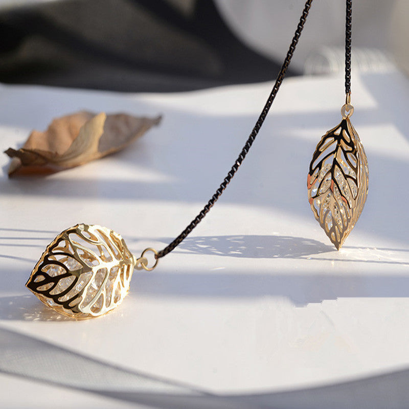 Leaf Tassel Long Necklace Women New Fashion Jewelry Black Necklaces & Pendants