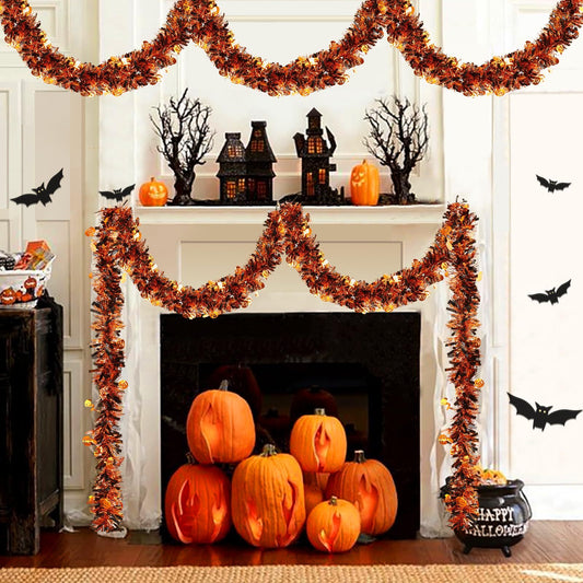 3 Pcs Halloween Decorations, Orange Metallic Tinsel Twist, 19.7 Feet-Cannot Be Listed On Amazon Platform