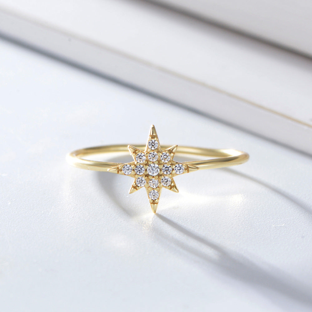 925 Sterling Silver Zircon Star Rings