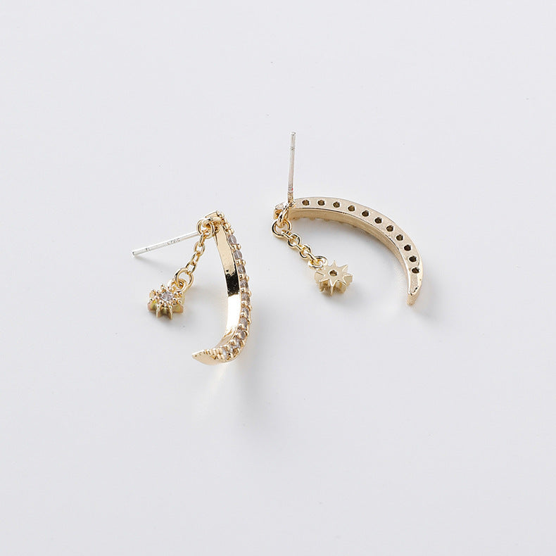 Zircon Moon Earrings