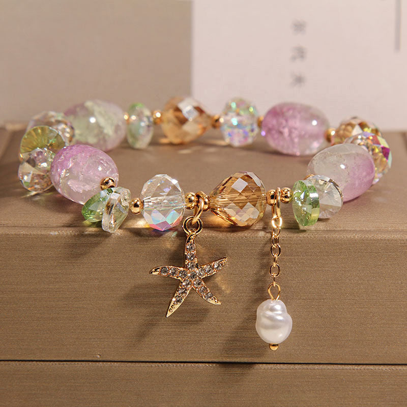 Elegant crystal Mori Style Starfish Bracelet