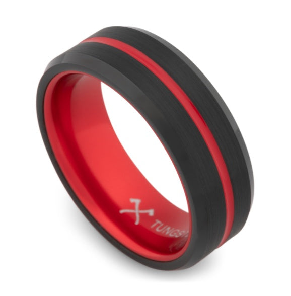 Fire Stripe Tungsten Carbide Ring