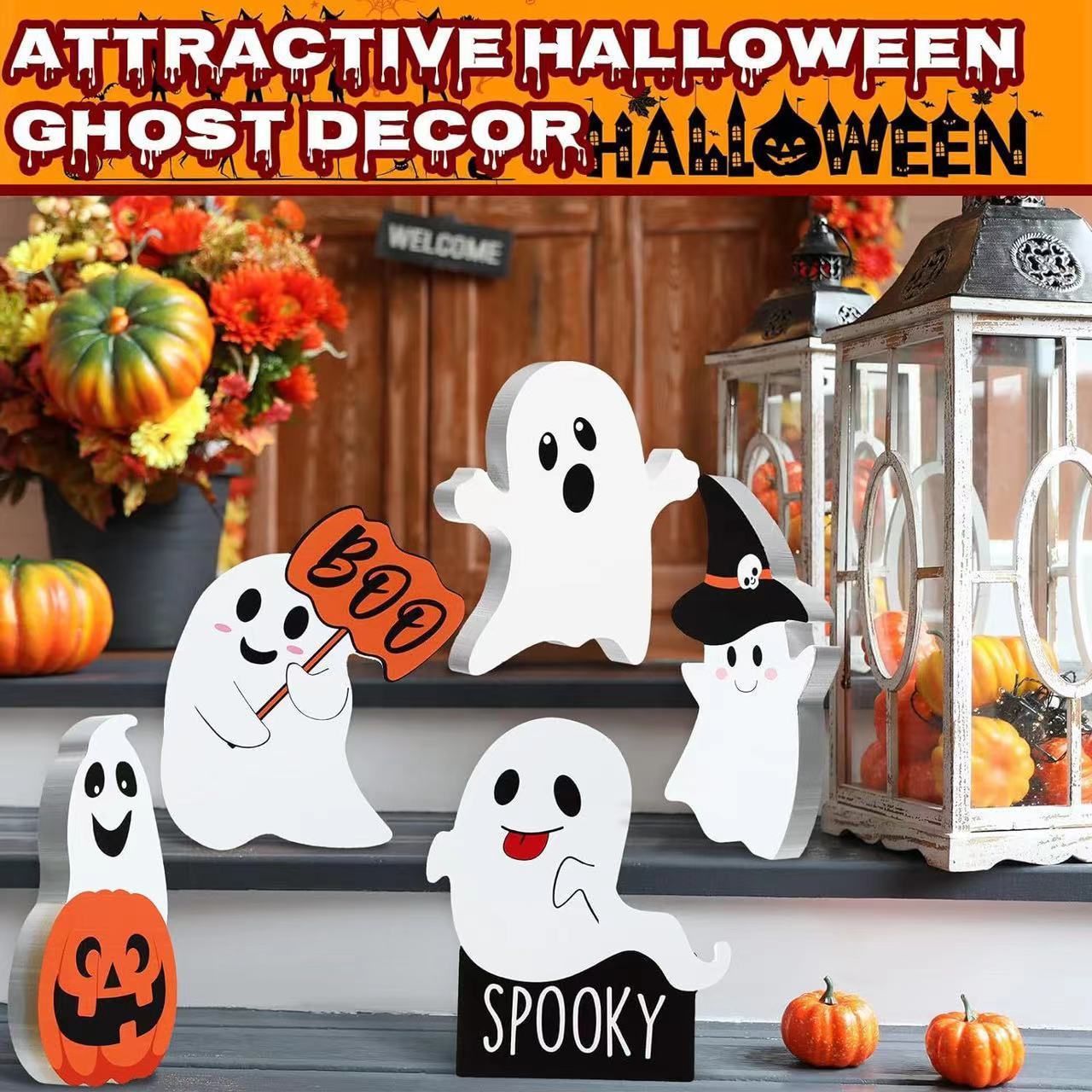 Cute Ghost Halloween Decorations 5-piece Set