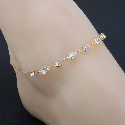 7 Rhinestone Feet Chains Anklet