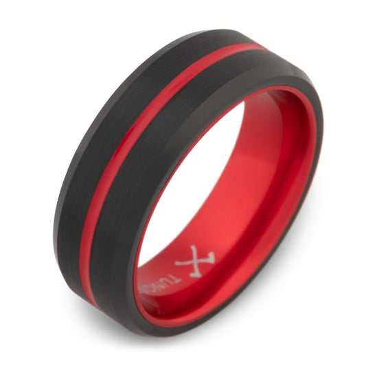 Fire Stripe Tungsten Carbide Ring