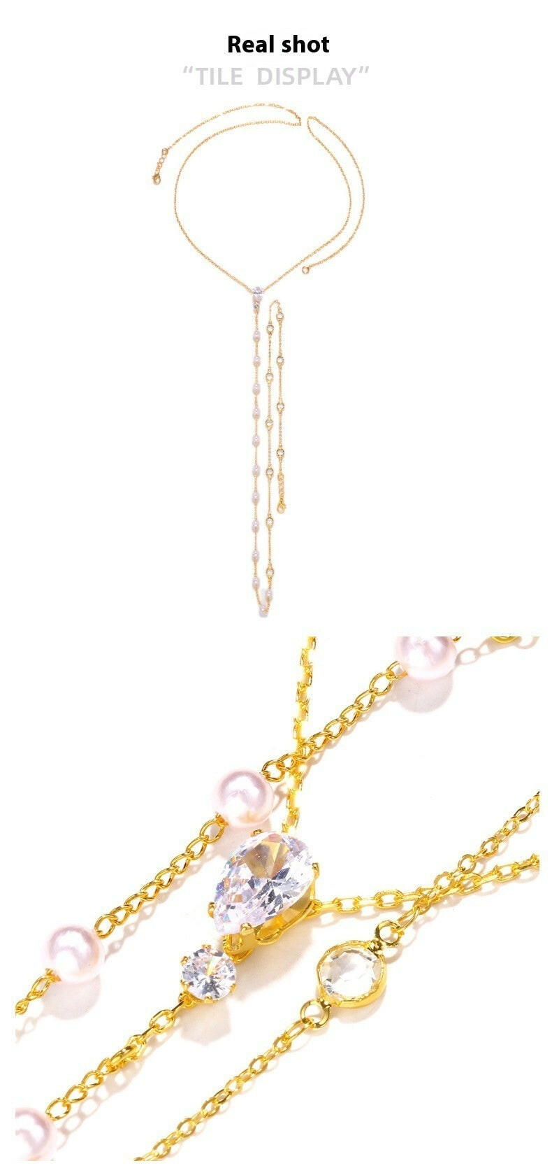 Pearl Back Chain, Diamond Backless Back Chain