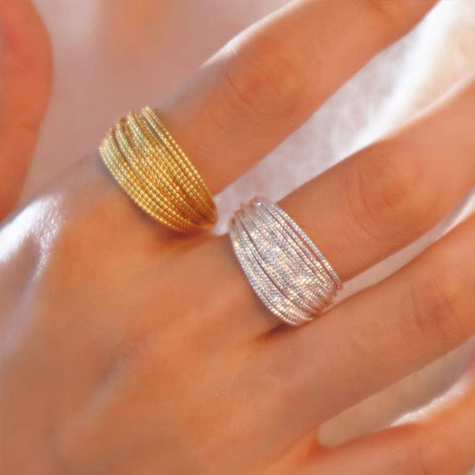 Gold Silver Circle Open Ring Women's All-matching Graceful Fashion Ring