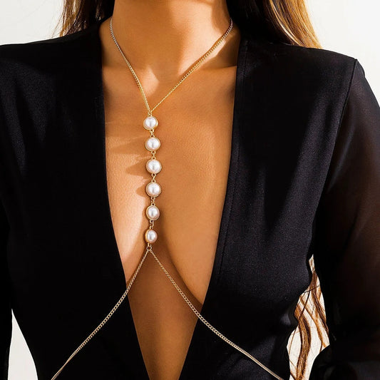 Sexy Metal Pearl Body Chains, Waist Chain