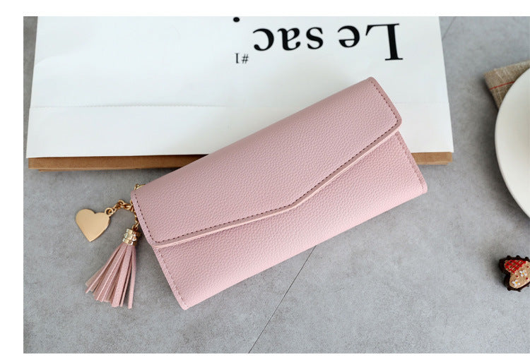 women's solid color pu leather buckle wallets