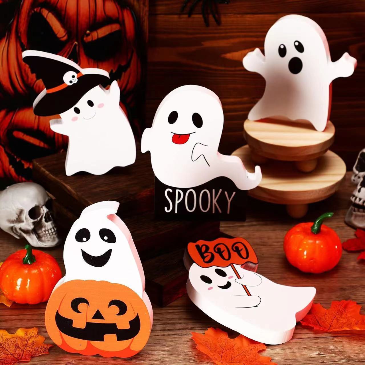 Cute Ghost Halloween Decorations 5-piece Set
