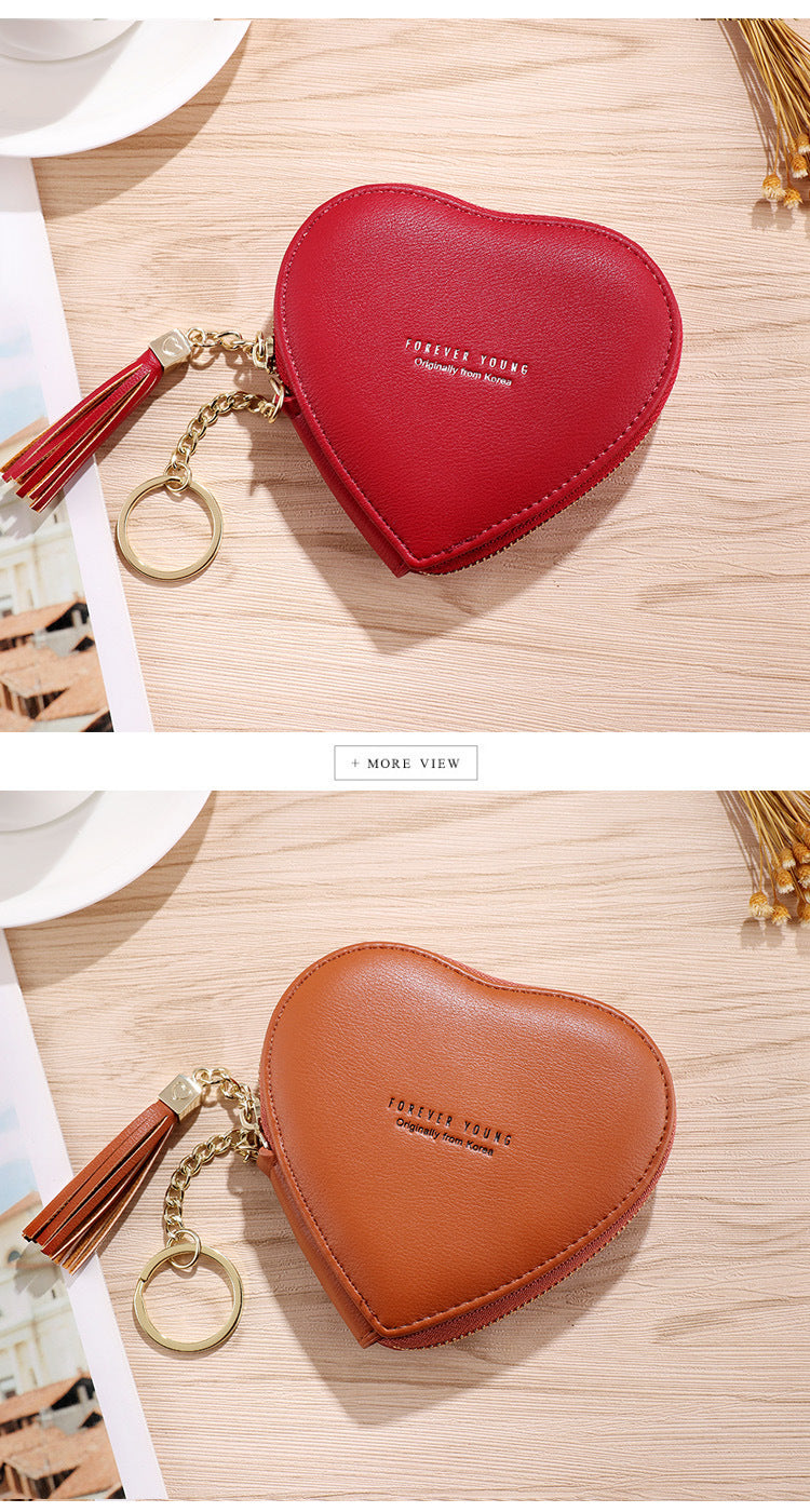 women's solid color pu leather zipper coin purses