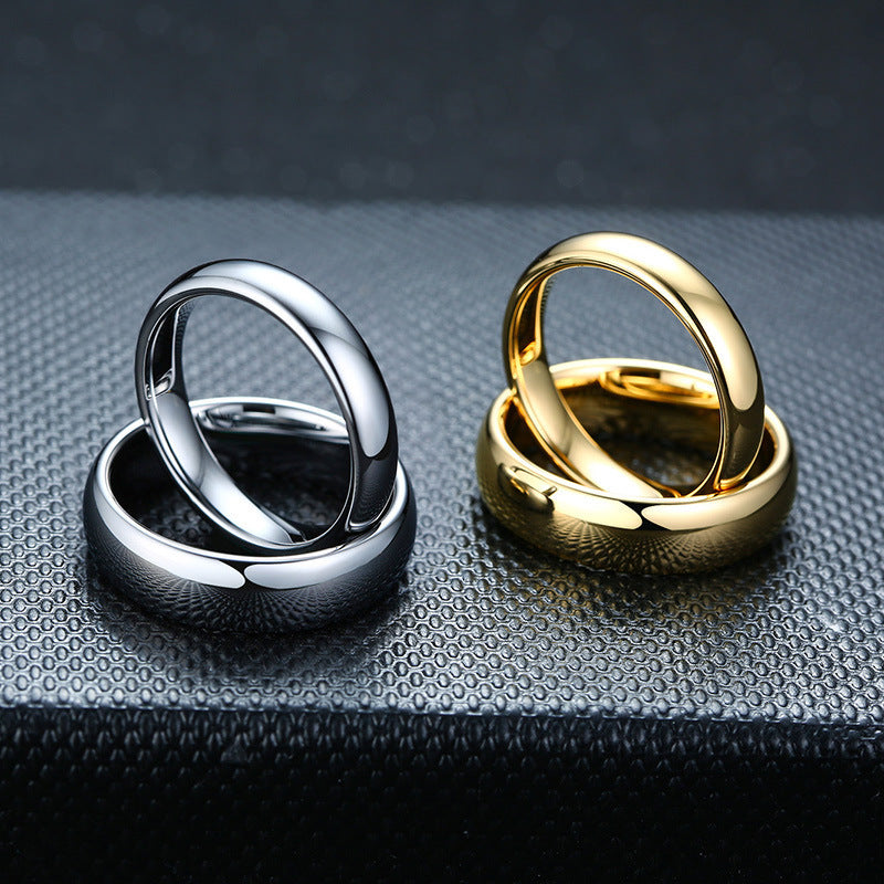 Tungsten Gold Ring Fashion Korean Tungsten Steel Couple Ring