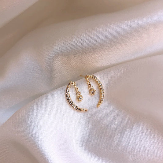 Zircon Moon Earrings