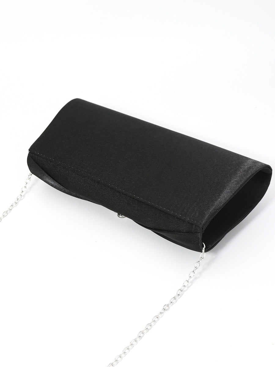 Black Silver Rose Red Nylon Solid Color Square Evening Bags