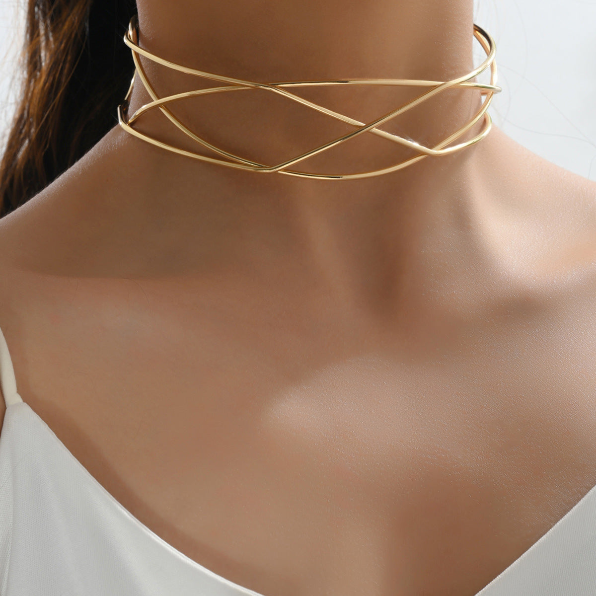 Elegant Streetwear Geometric Alloy Choker