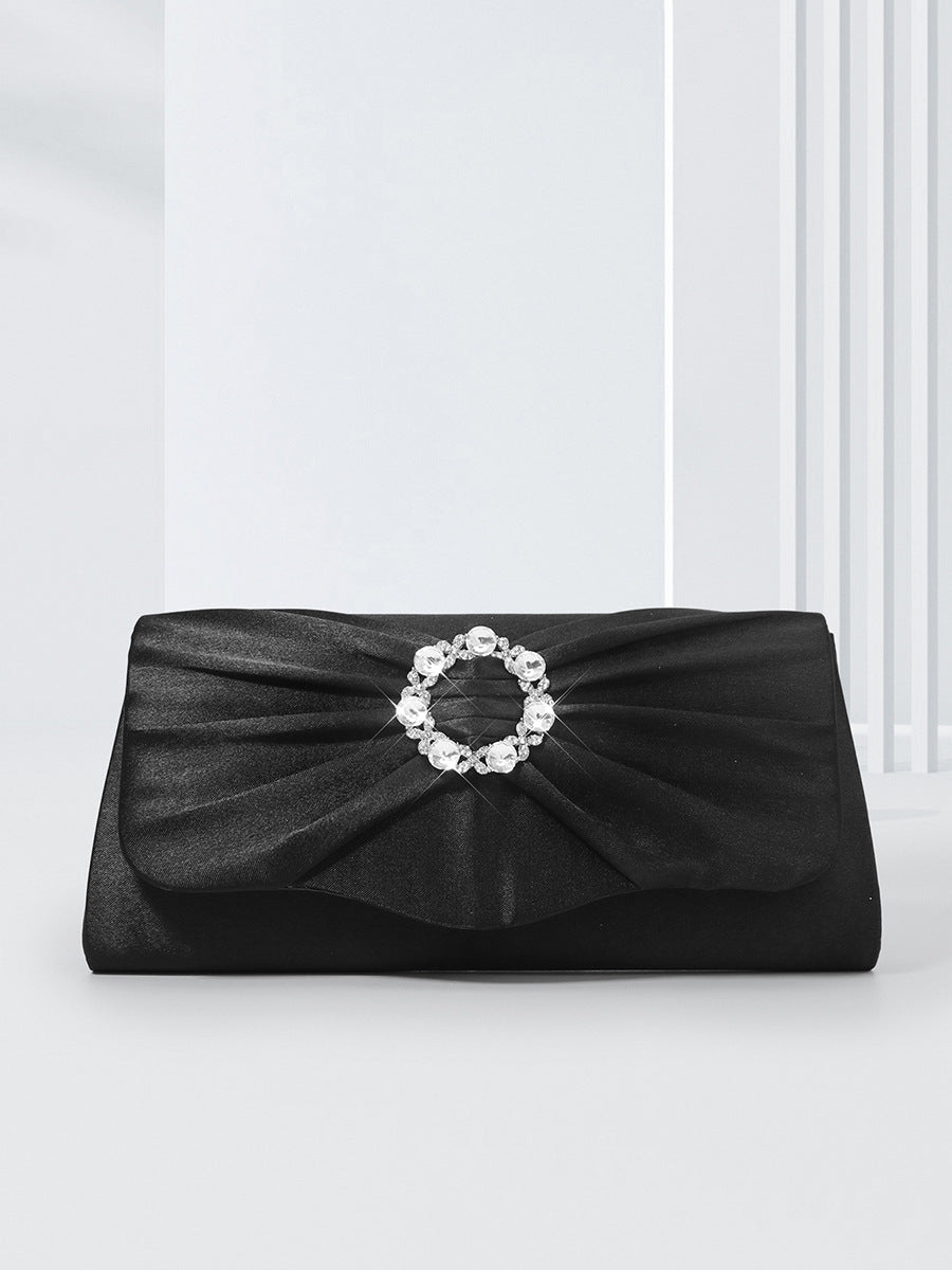 Black Silver Rose Red Nylon Solid Color Square Evening Bags