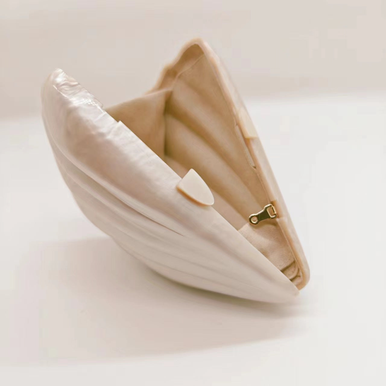 Apricot Arylic Solid Color Evening Bags