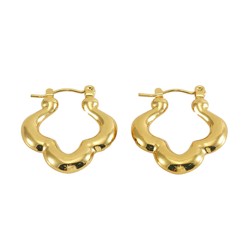 1 Pair Basic Classic Style Geometric Plating 304 Stainless Steel 18K Gold Plated Hoop Earrings