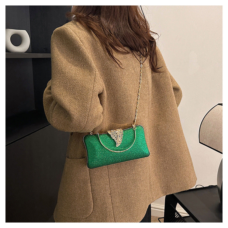 Silver Black Gold PVC Resin Fabric Solid Color Square Evening Bags