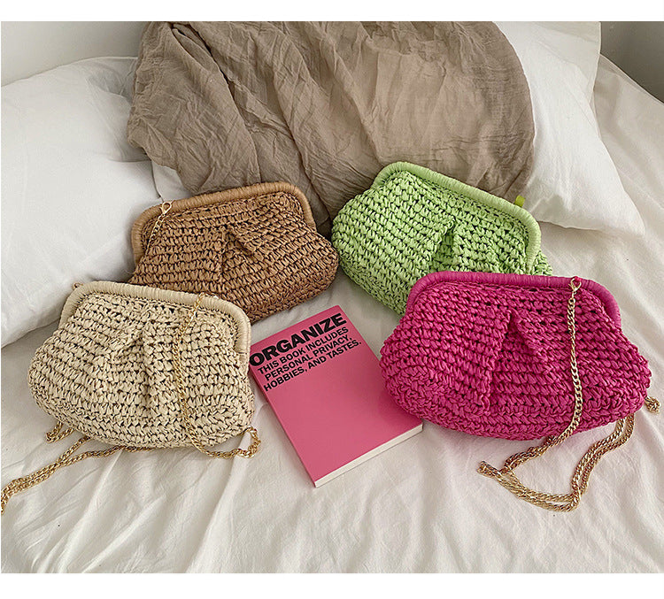 women's all seasons polyester vintage style straw bag