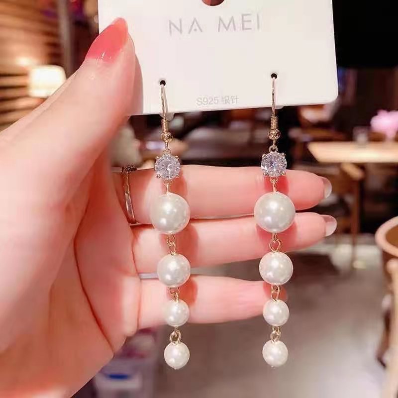1 pair elegant star tassel heart shape inlay alloy artificial pearls rhinestones glass earrings