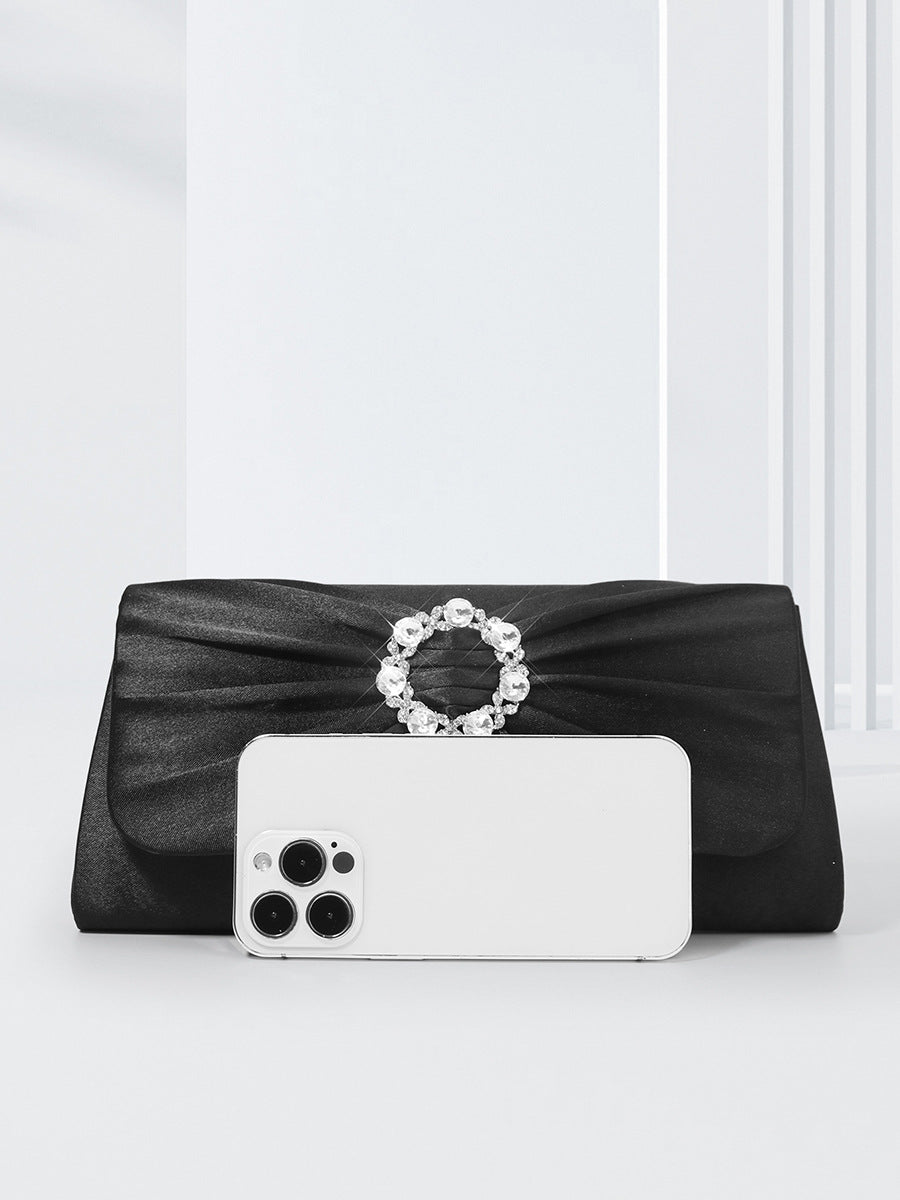 Black Silver Rose Red Nylon Solid Color Square Evening Bags