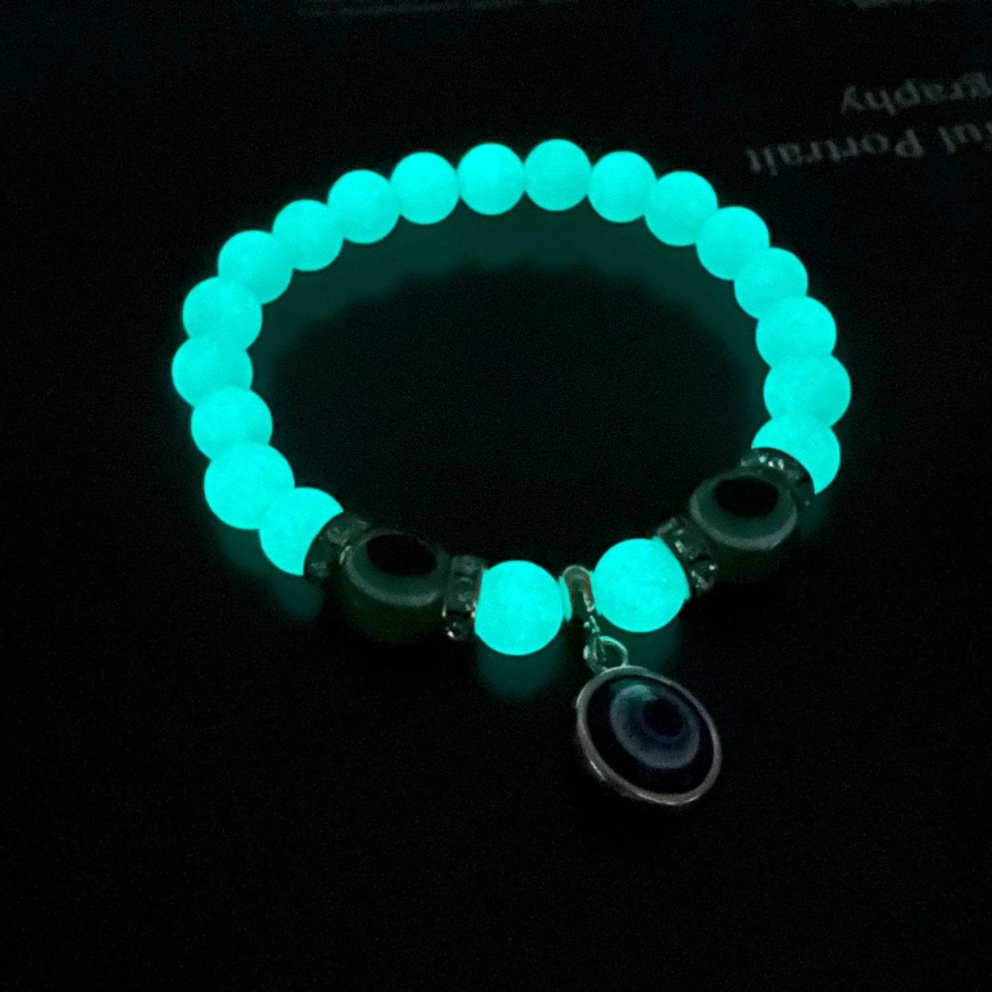 retro devil's eye natural stone beaded inlay artificial diamond bracelets 1 piece