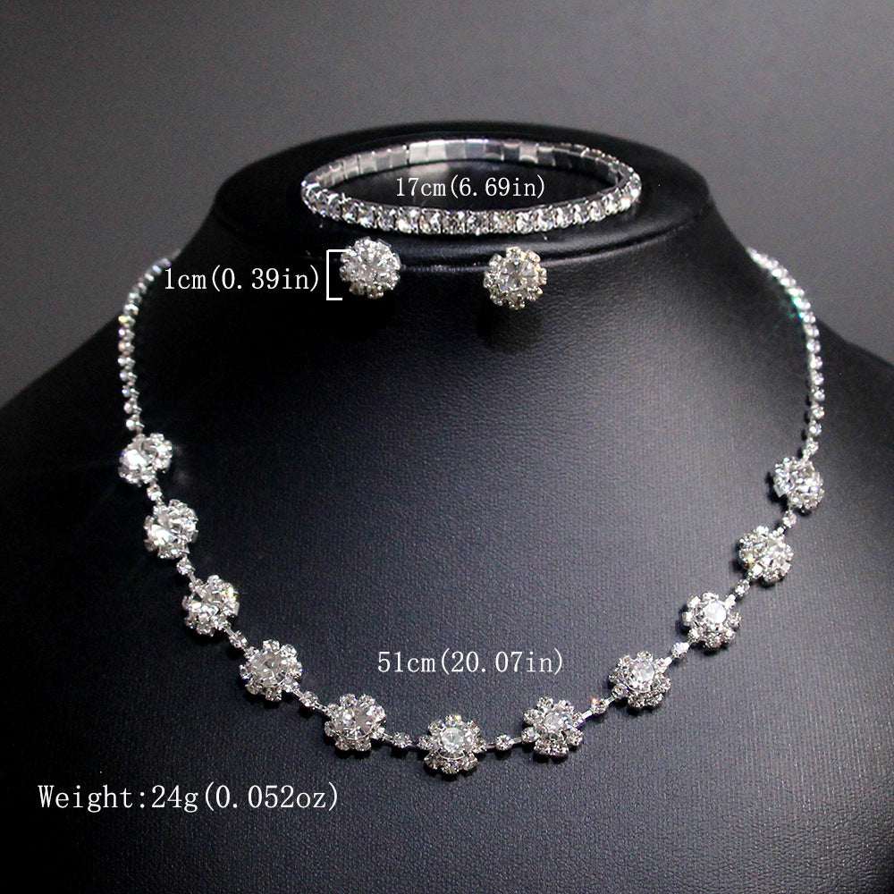 Elegant Lady Streetwear Water Droplets Tassel Heart Shape Copper Alloy Plating Inlay Rhinestones Zircon Women's Earrings Necklace Jewelry Set