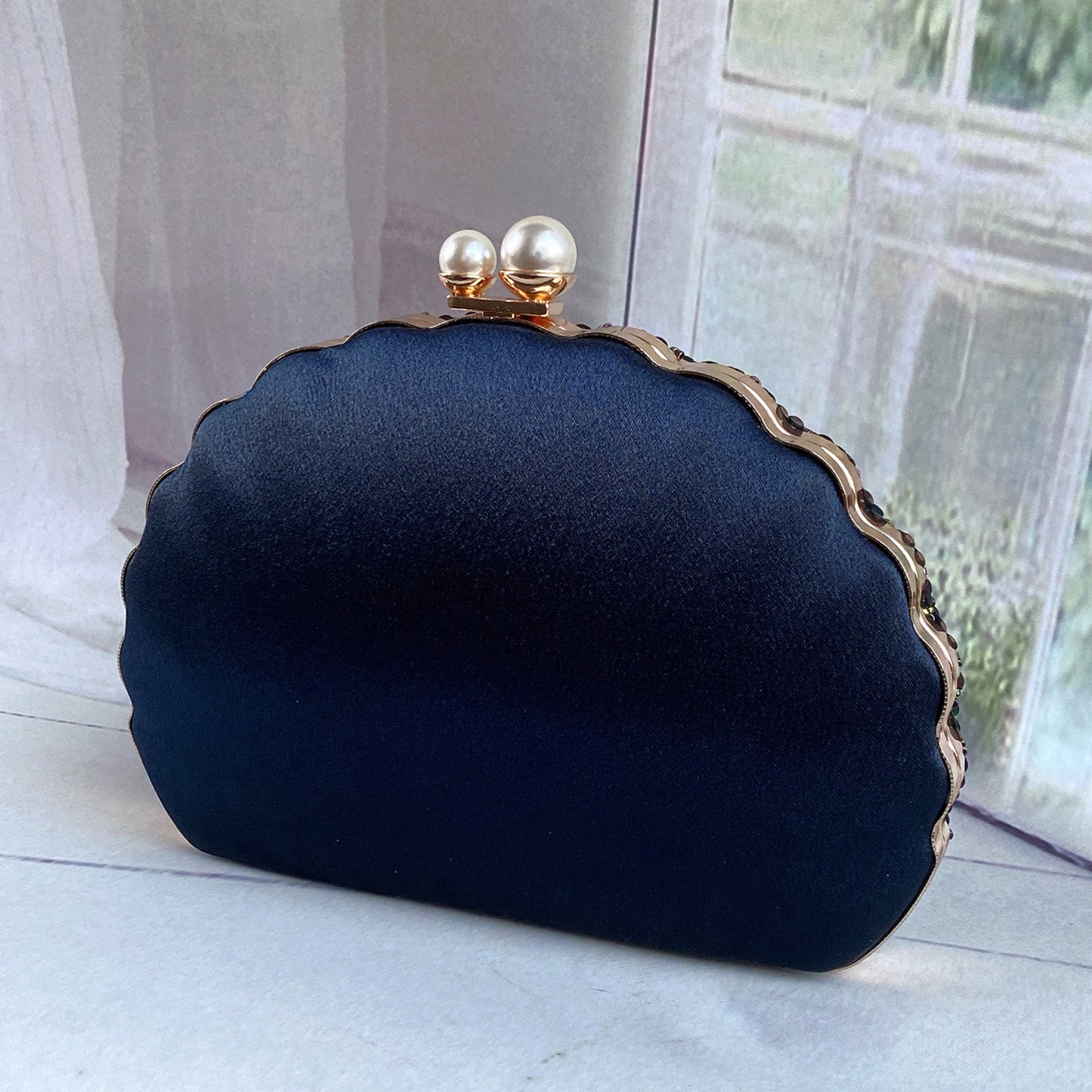 blue black gold metal feather beading sequins shell evening bags