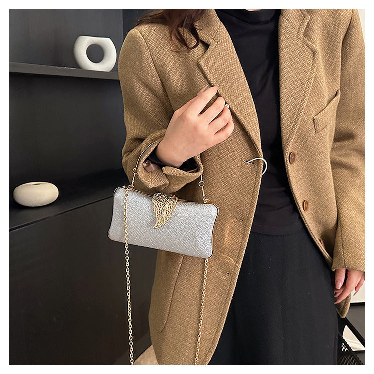 Silver Black Gold PVC Resin Fabric Solid Color Square Evening Bags