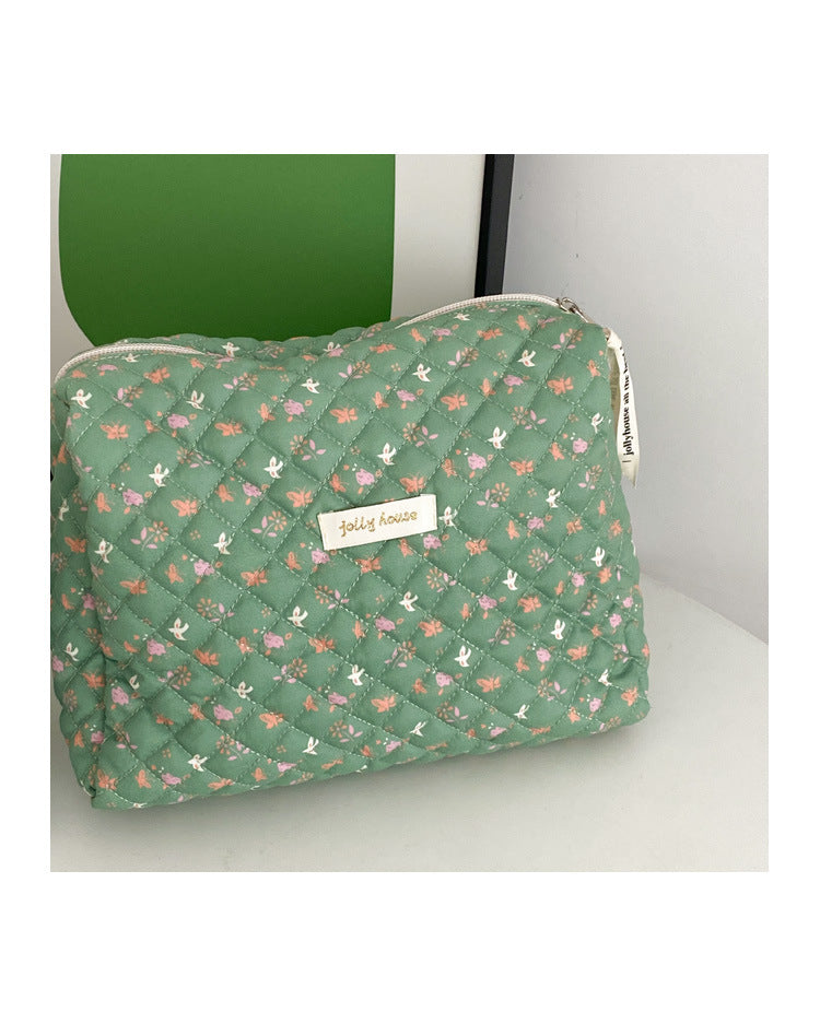 women's medium all seasons cotton floral fashion square zipper cosmetic bag