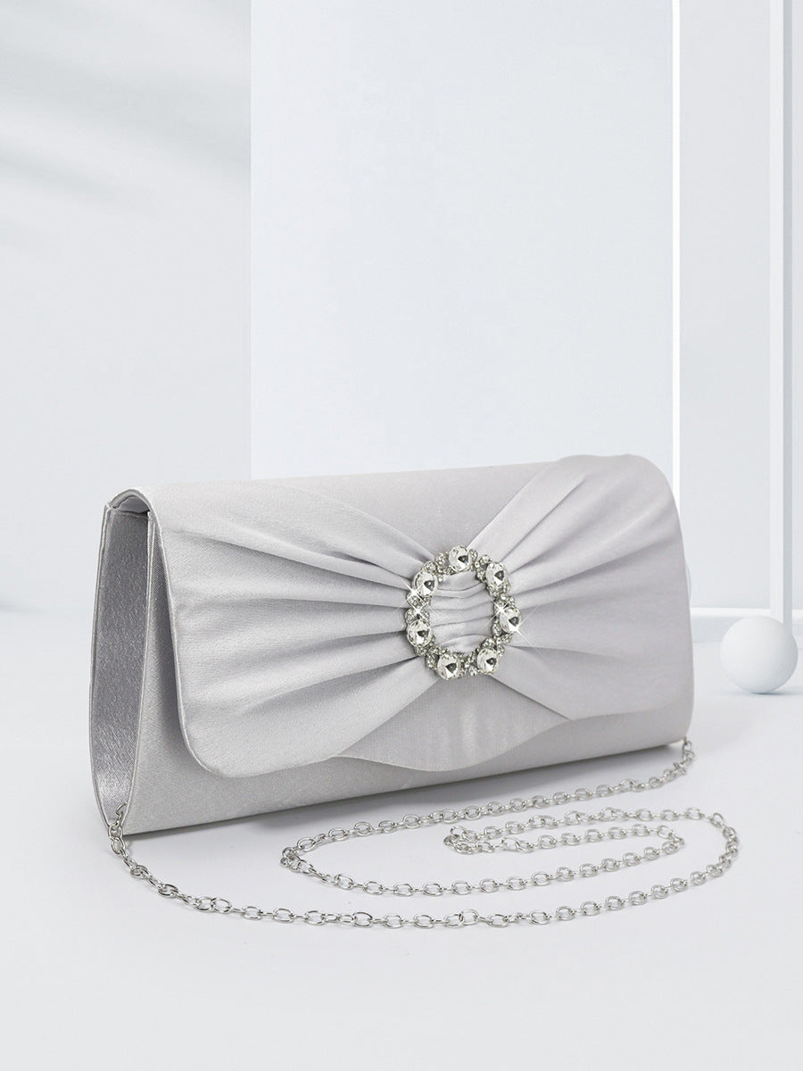 Black Silver Rose Red Nylon Solid Color Square Evening Bags