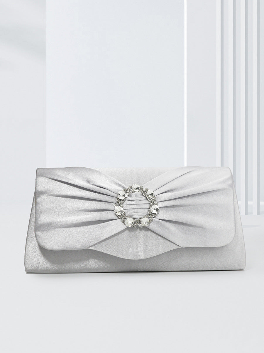 Black Silver Rose Red Nylon Solid Color Square Evening Bags