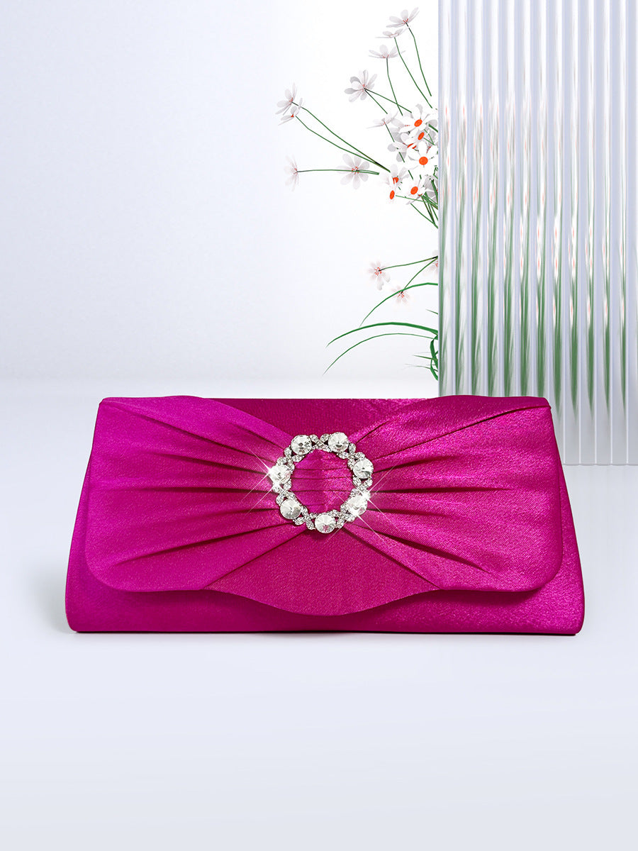 Black Silver Rose Red Nylon Solid Color Square Evening Bags