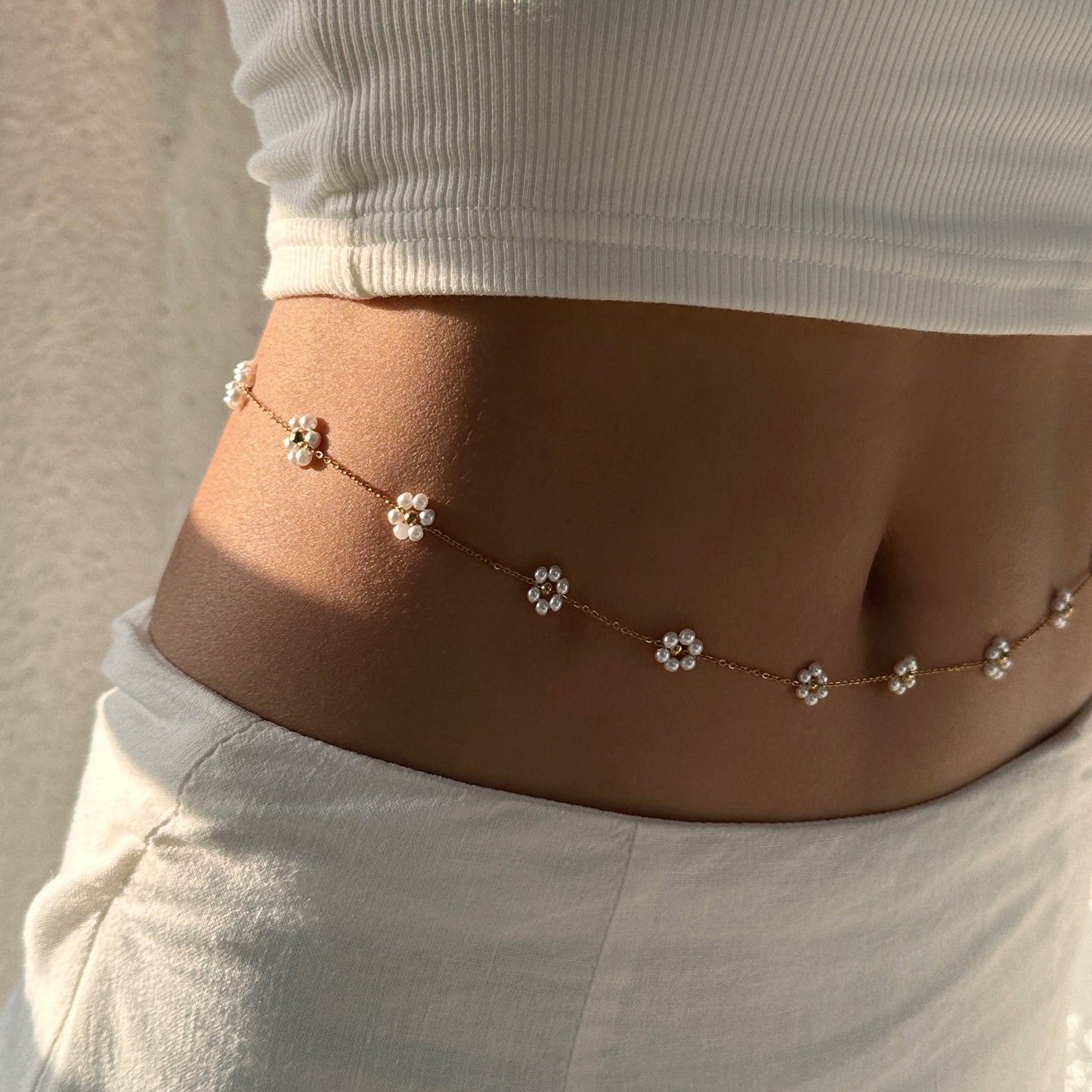 casual sweet flower titanium steel bracelets anklet necklace