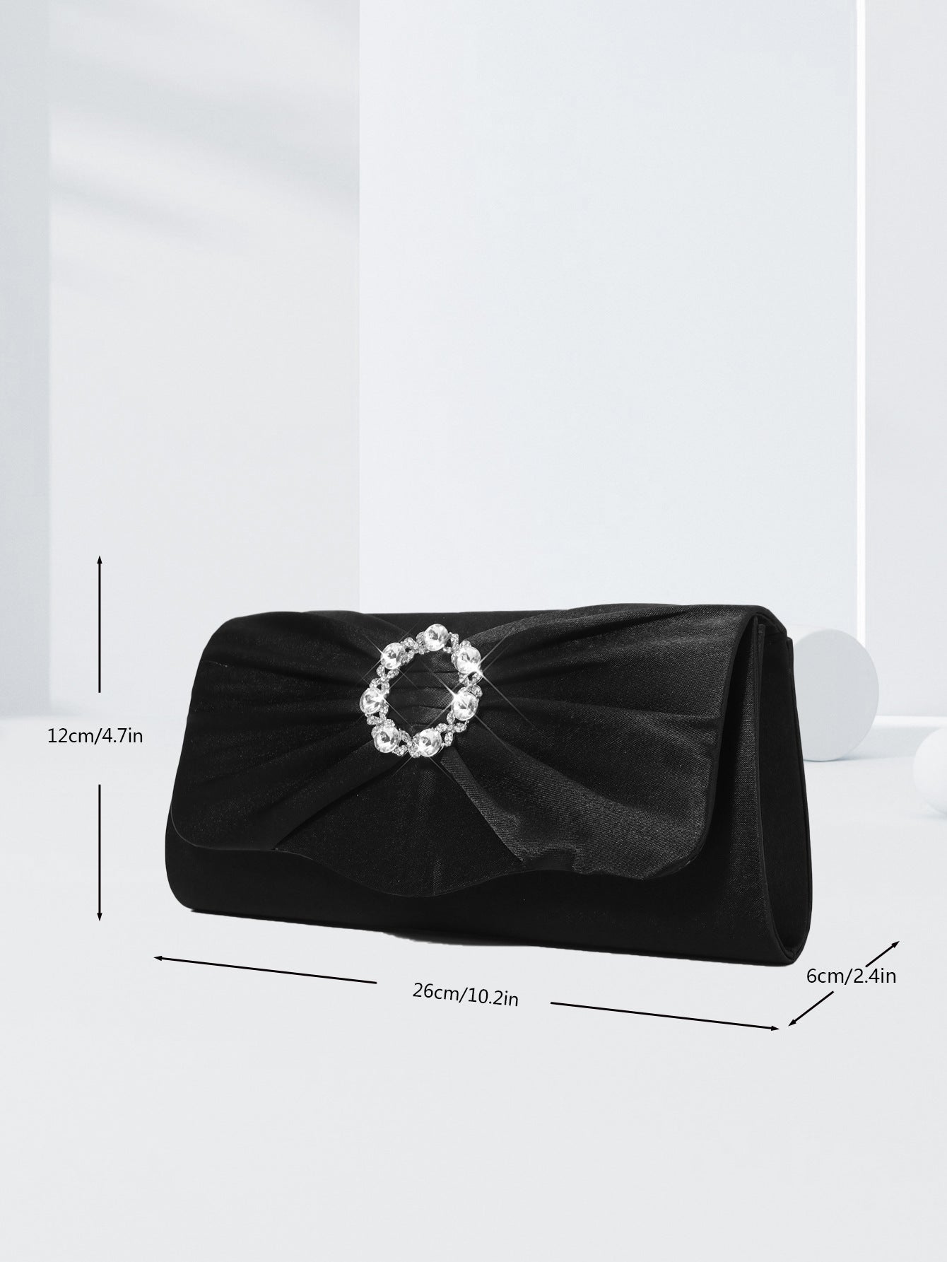 Black Silver Rose Red Nylon Solid Color Square Evening Bags