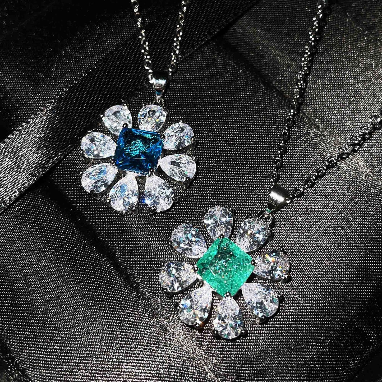 Copper Flower Gem Crystal Jewelry Sets