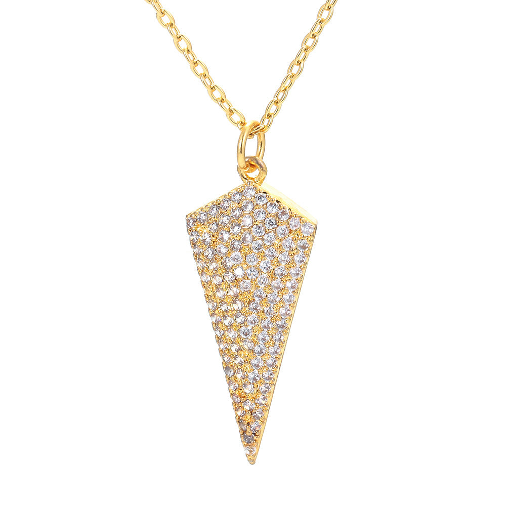 fashion copper arrow pendant micro-inlaid zircon full zircon necklace