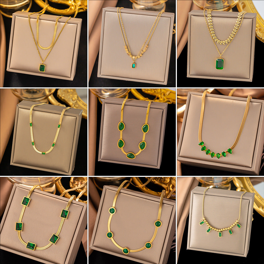 New Stainless Steel Necklace Beccarite Pendant Titanium Steel Necklace Affordable Luxury Fashion Style Clavicle Chain