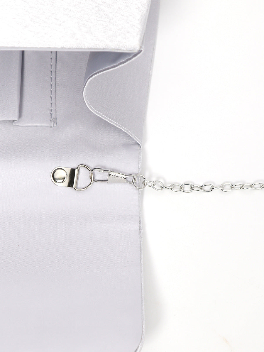 Black Silver Rose Red Nylon Solid Color Square Evening Bags