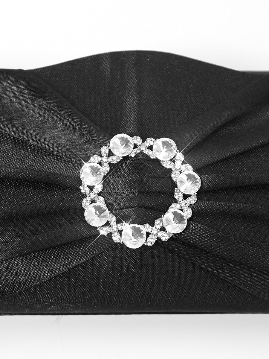 Black Silver Rose Red Nylon Solid Color Square Evening Bags