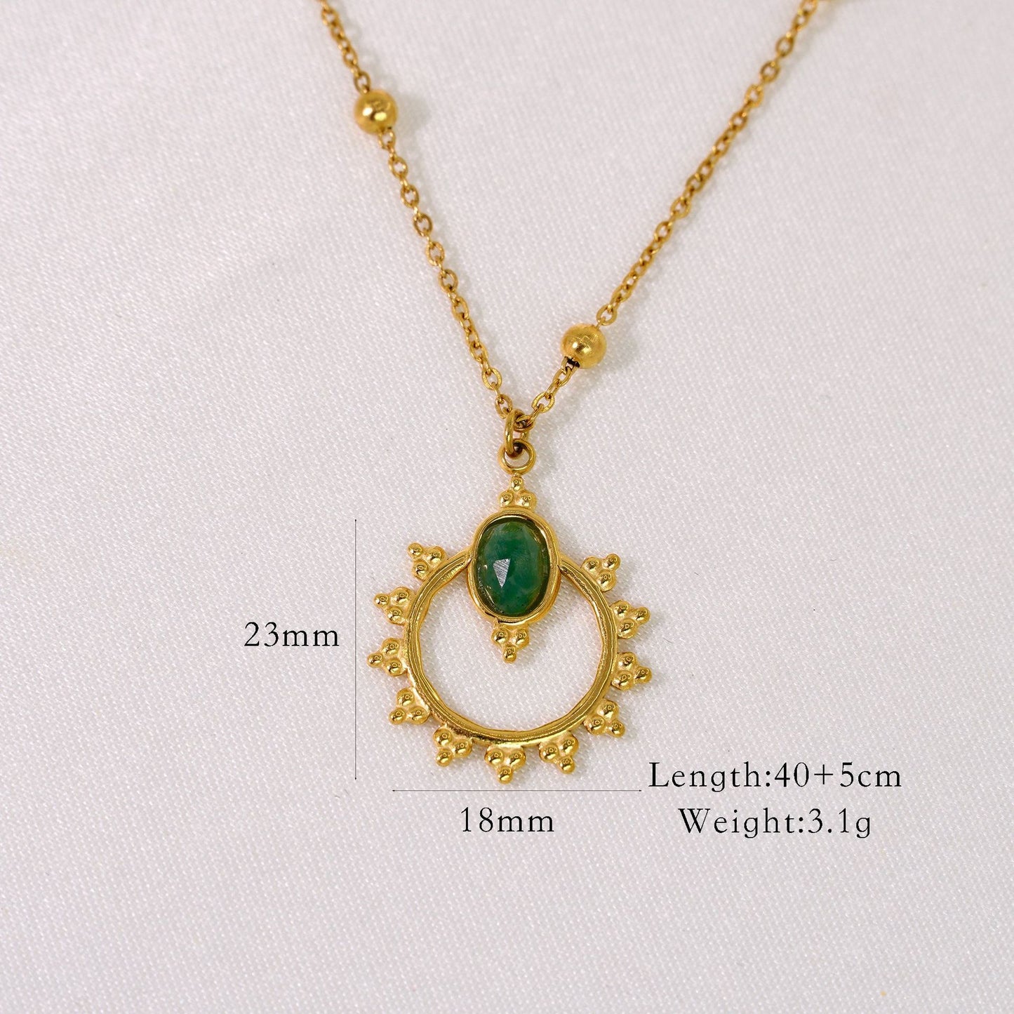 natural stone Titanium Steel IG Style Simple Style Inlay Geometric Natural Stone Rings Necklace