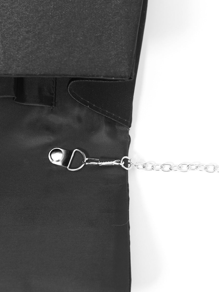 Black Silver Rose Red Nylon Solid Color Square Evening Bags