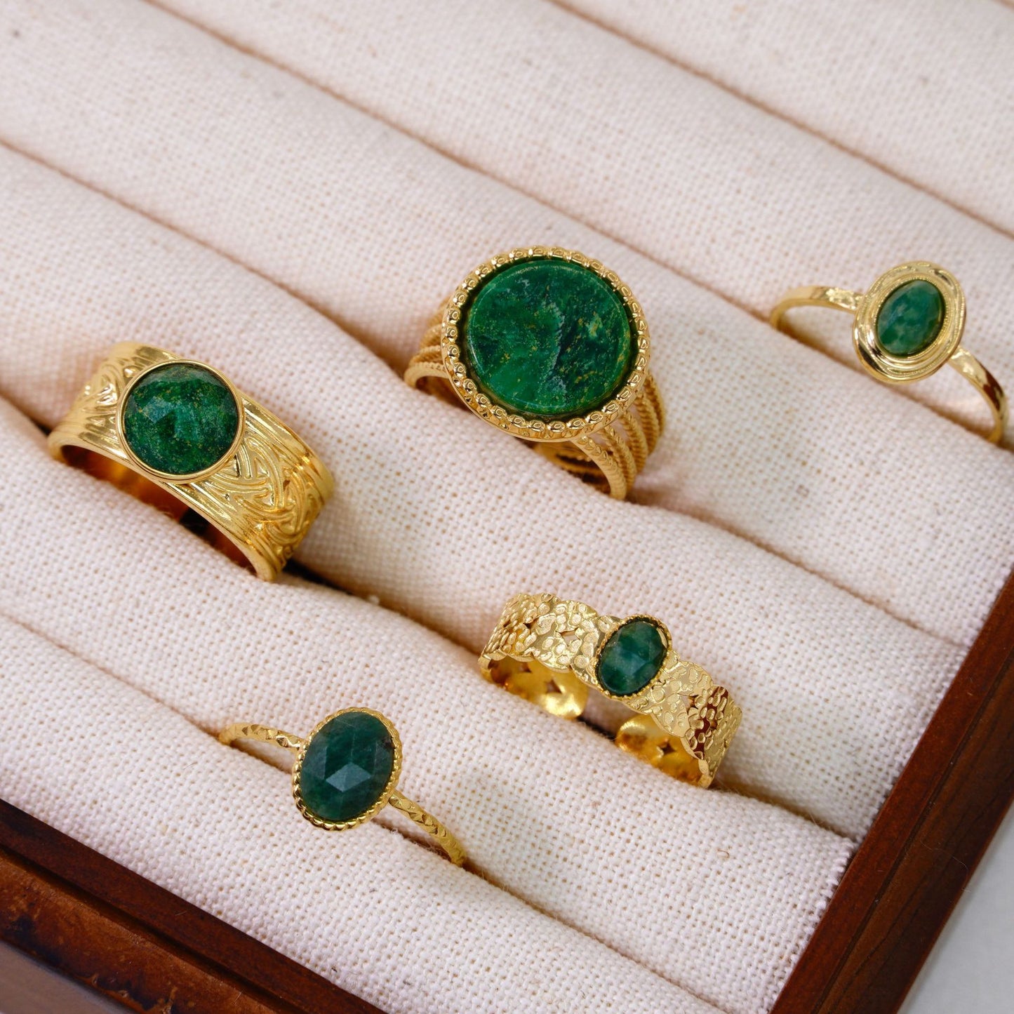 natural stone Titanium Steel IG Style Simple Style Inlay Geometric Natural Stone Rings Necklace