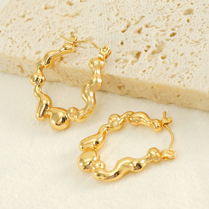 1 Pair Basic Classic Style Geometric Plating 304 Stainless Steel 18K Gold Plated Hoop Earrings